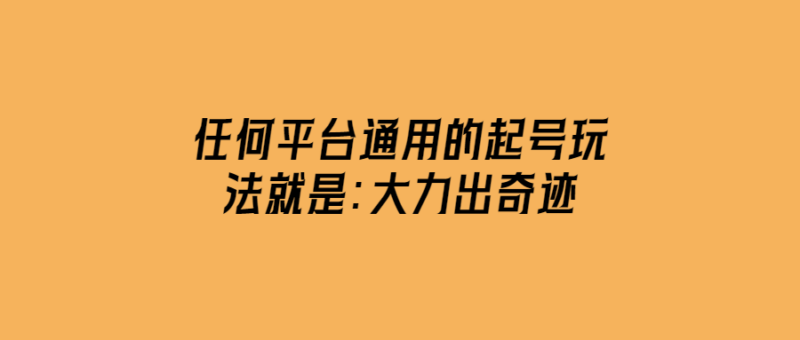 任何平臺通用的起號玩法就是：大力出奇跡-愛分享導航