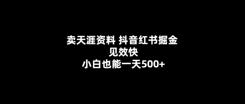 賣天涯資料-掘金抖音紅書-小白一天500+-愛分享導(dǎo)航