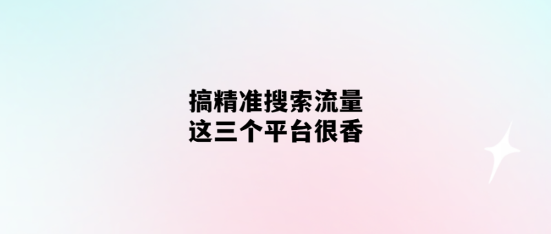 聚焦搜索流量-這三個平臺值得關注！-愛分享導航