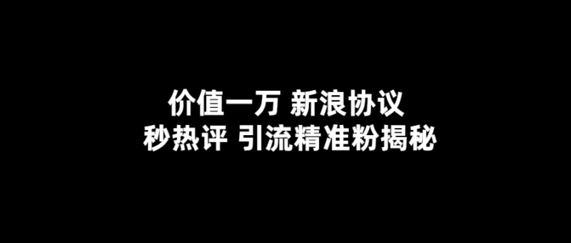 價值一萬-新浪秒熱評協議-引流精準粉揭秘-愛分享導航