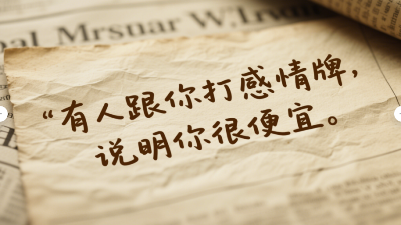 有人跟你打感情牌，說(shuō)明你很便宜-愛(ài)分享導(dǎo)航