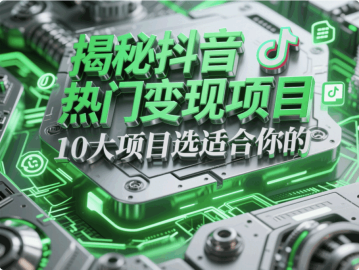 抖音10大熱門變現項目,哪個適合你?-愛分享導航