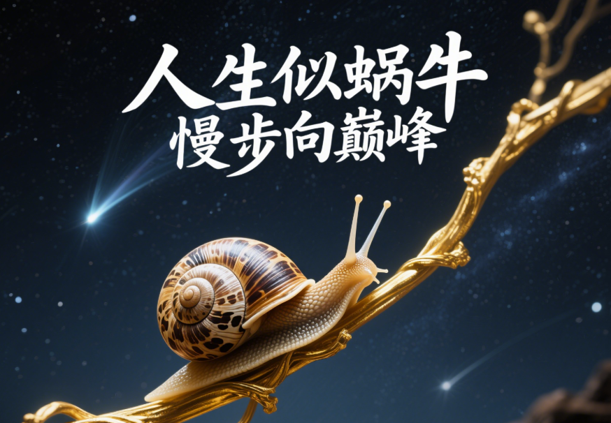 人生如蝸牛般緩慢，卻終究爬向成功的頂峰