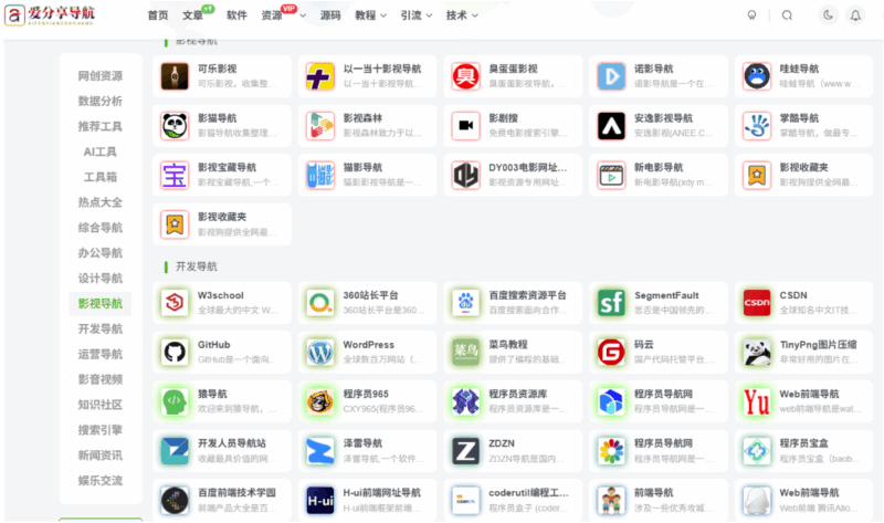 各類官方網(wǎng)站導(dǎo)航特色對(duì)比與分析-愛分享導(dǎo)航