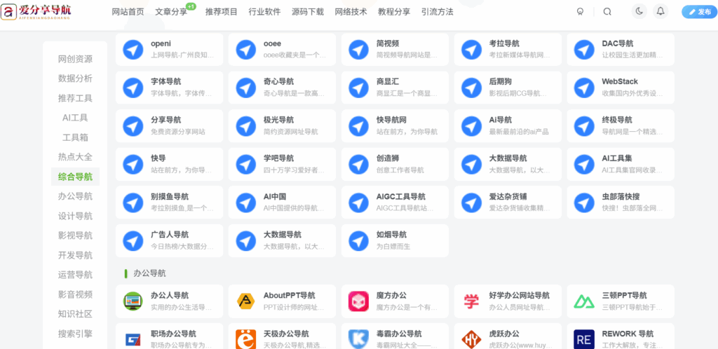 簡潔網站導航的圖標設計技巧與思路-愛分享導航